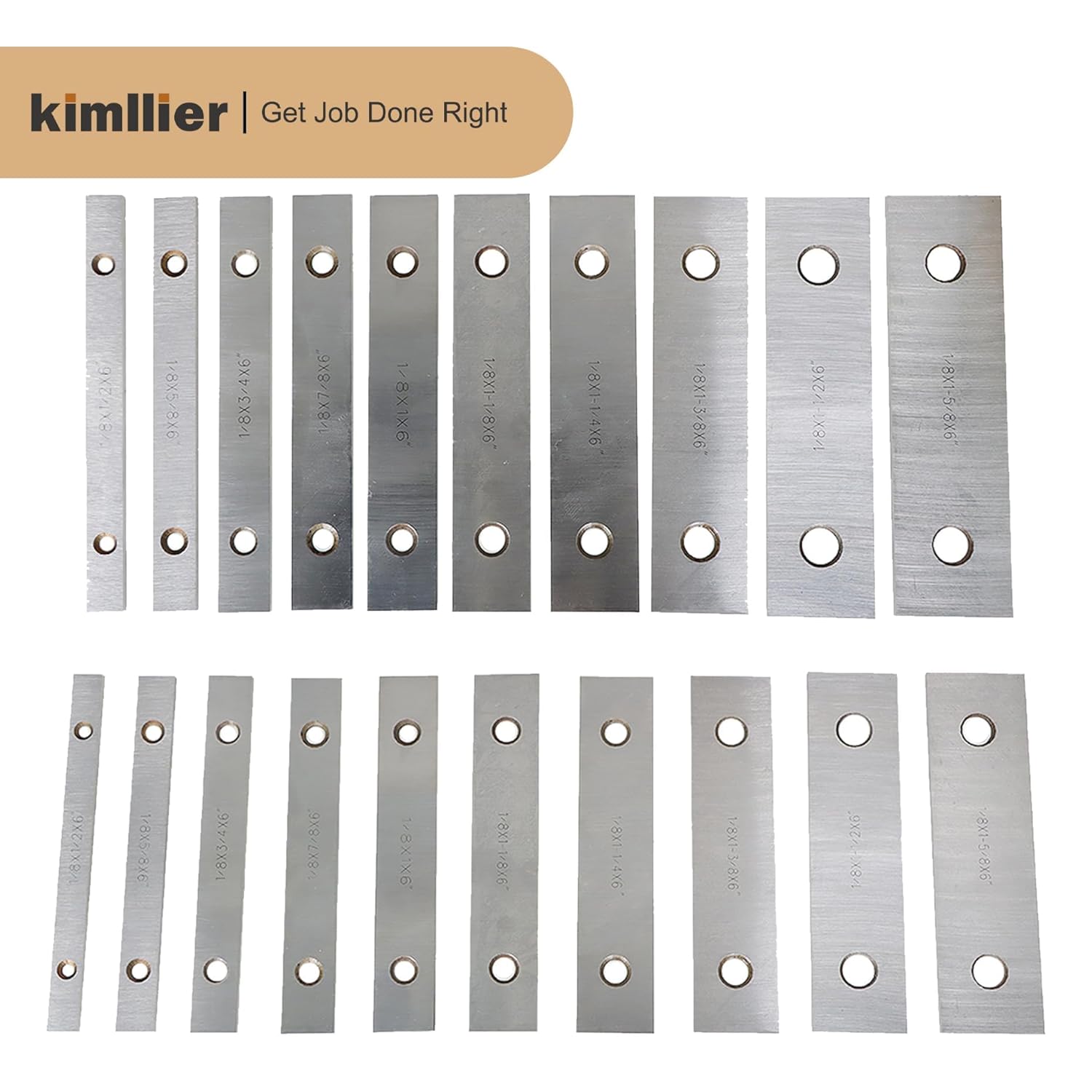 kimllier 10 Pairs 1/8 x 6 Inch Steel Parallel Set High Accuracy Gage Gauge Block Machinist Matched Thin Parallel Bar Tool Set