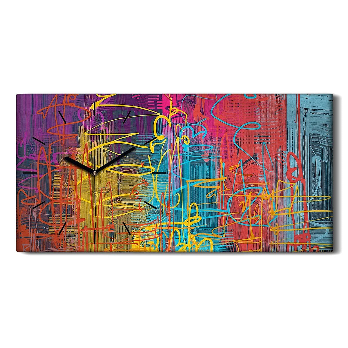 Horloge sur Toile Silencieuse sans Tic-Tac Art Moderne 60x30