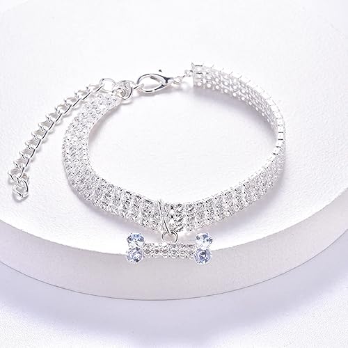 Miniatura 2 de Collar para mascotas, soporte para Airtag para gato, resistente collar para mascotas, collar de diamante ajustable para perro, cadena brillante para