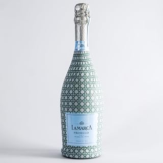 Beau Bottles Wrap Sage and White Cane - Prosecco Collection 750ml Champagne Bottle - Personalized Wine Bottle Labels for Weddings, Events & Gifting - Easy Shrink Application