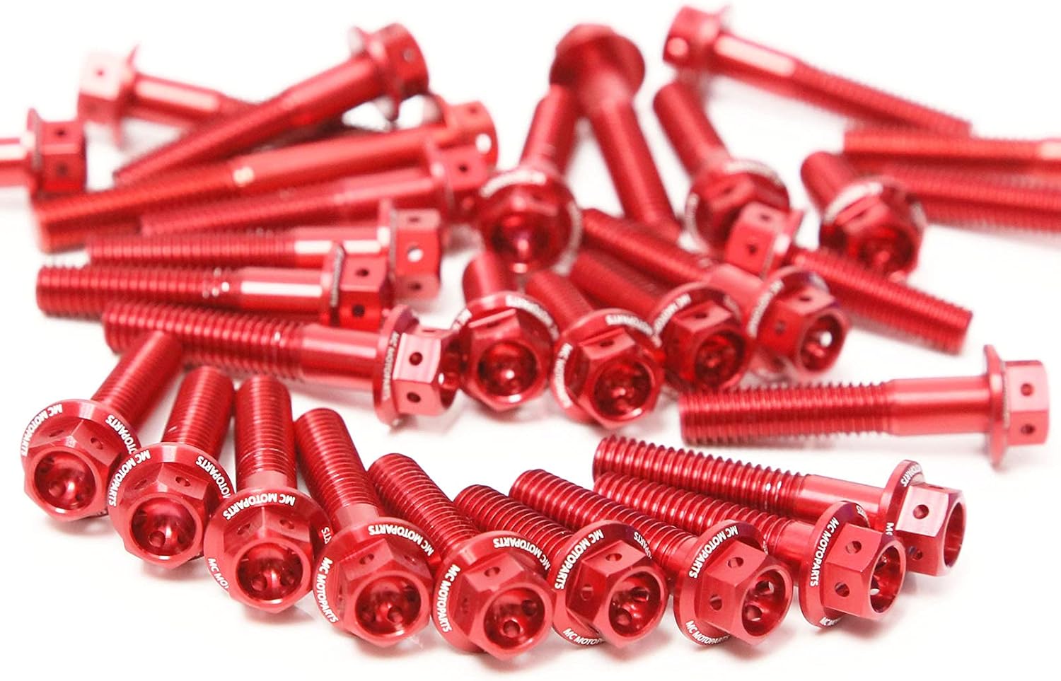 MC Motoparts Race Spec Engine Bolts Kit HEX Head M6 Bolts Compatible with CRF450R 2002-2007 02 03 04 05 06 07 (Red)