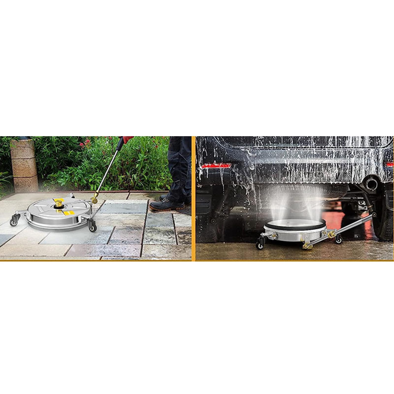 Limpiador profesional de superficies para limpiadoras a presión 4000 PSI 16 pulgadas móvil adoquines limpieza máquina de acero inoxidable limpiador de alta presión accesorios con varilla de extensión