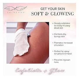 Seraphic Skincare Divine Glow Exfoliating Mitt (1pc) - 100%, Dye-Free, Bleach-Free Vegan Viscose Korean Exfoliating Glove - Body Exfoliator for Self-Tan Removal & Keratosis Pilaris