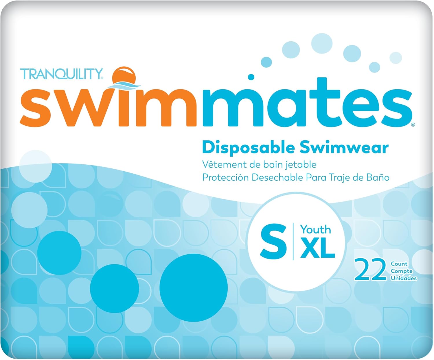 Swimmates Disposable Adult Swim Diapers, Small/Youth XL, 88 Ct Case