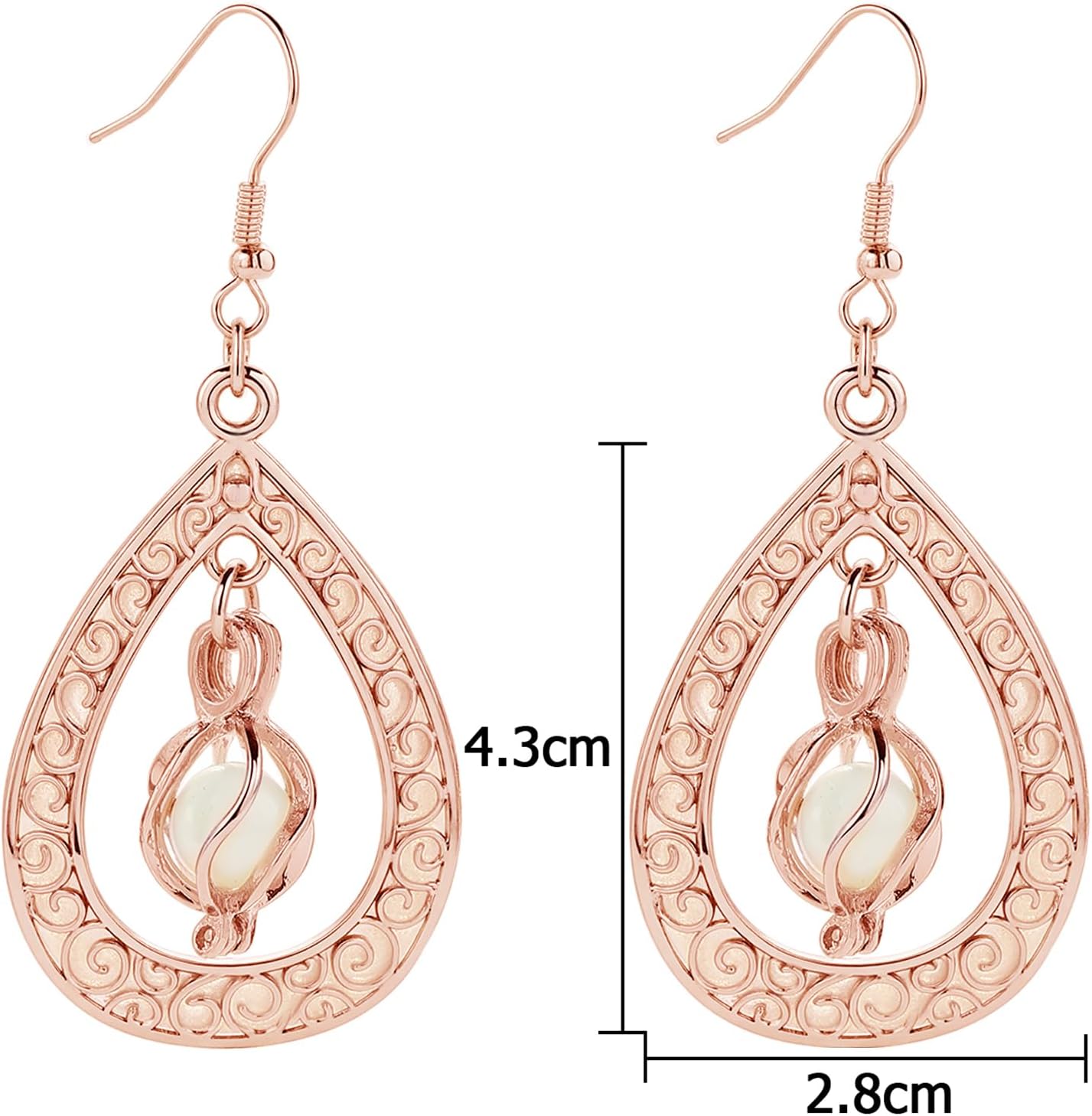 EEQQBZ Glow in The Dark Silver Teardrop shape Earrings,Fantasy Glowing Jewelry Charm - Image 2