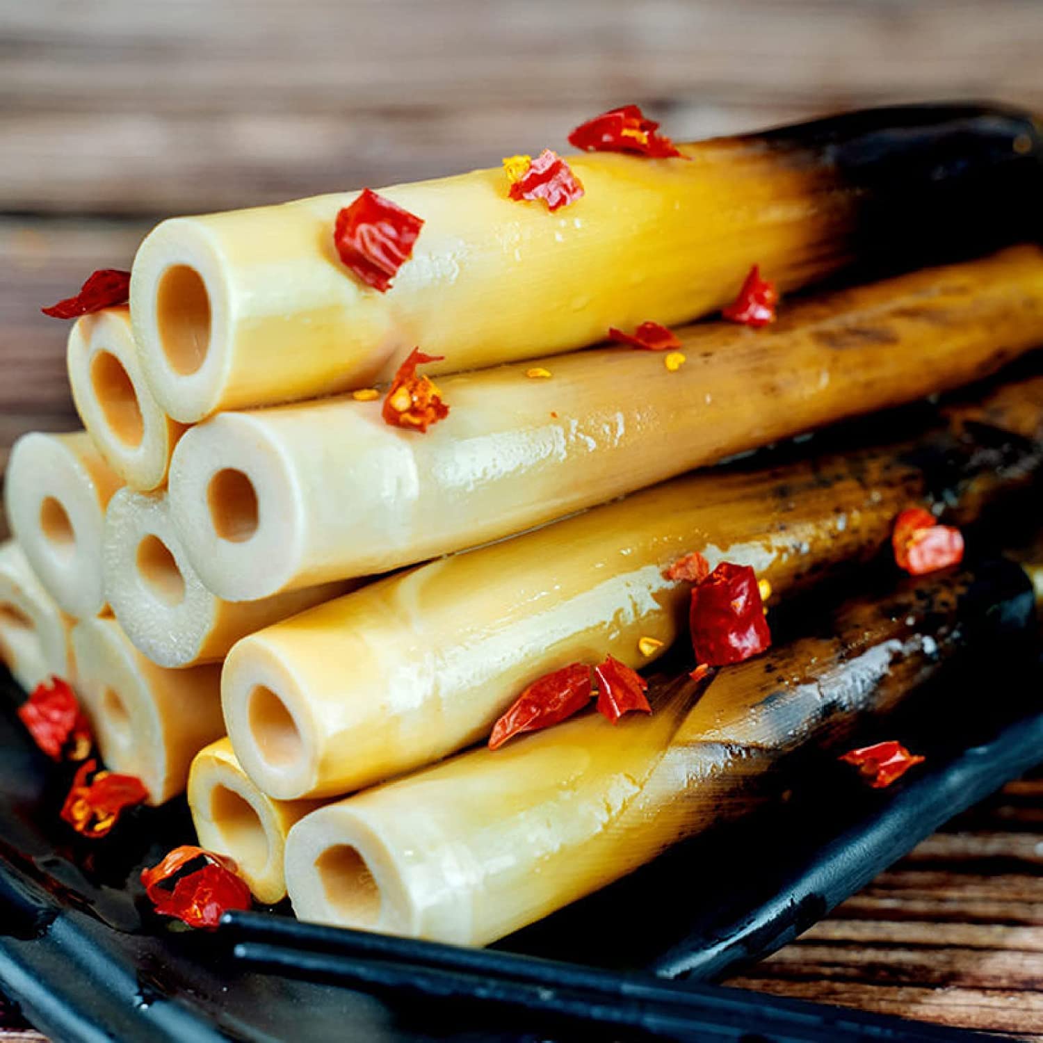 Hand peeled bamboo shoots 500g/pack，Pickled Bamboo Shoot Tip，Pickled pepper Crispy Bamboo shoots,spicy chinese snack,pickled vegetables,spicy strips (Spiciness,2 pack)