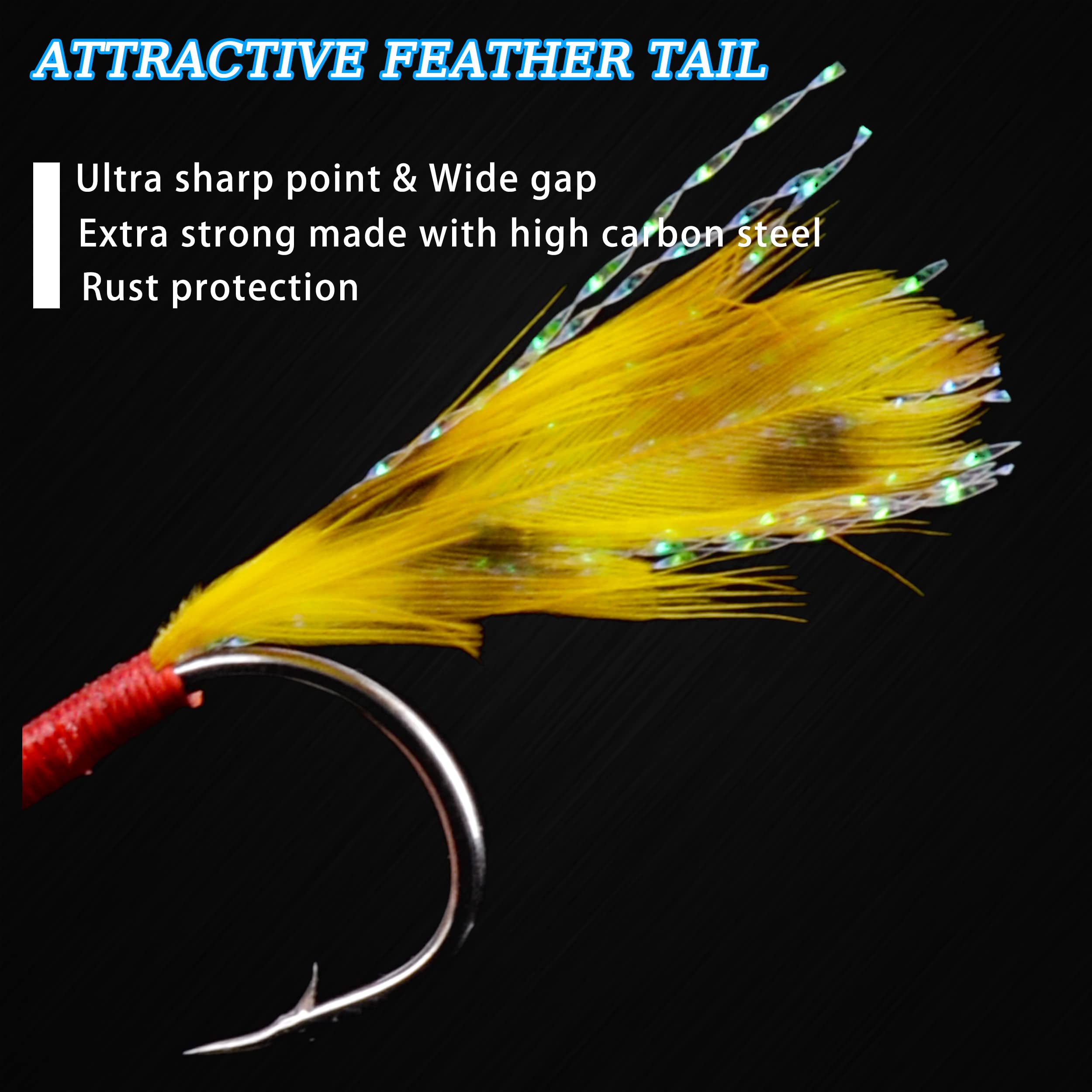 Mustad 10827NP-BN 3X Forte # 1-12/0 Jigging Lure Liveba Ganci Tonno Marino Spinato Jig Hook Per Acqua Salata Grande Gioco Pesca Alla Traina - Foto 6