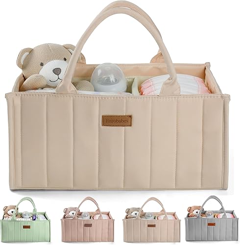 Organizador de pañales para bebé, cesta de bebé para baby shower, cesta de almacenamiento de guardería y organizador de automóvil para pañales,