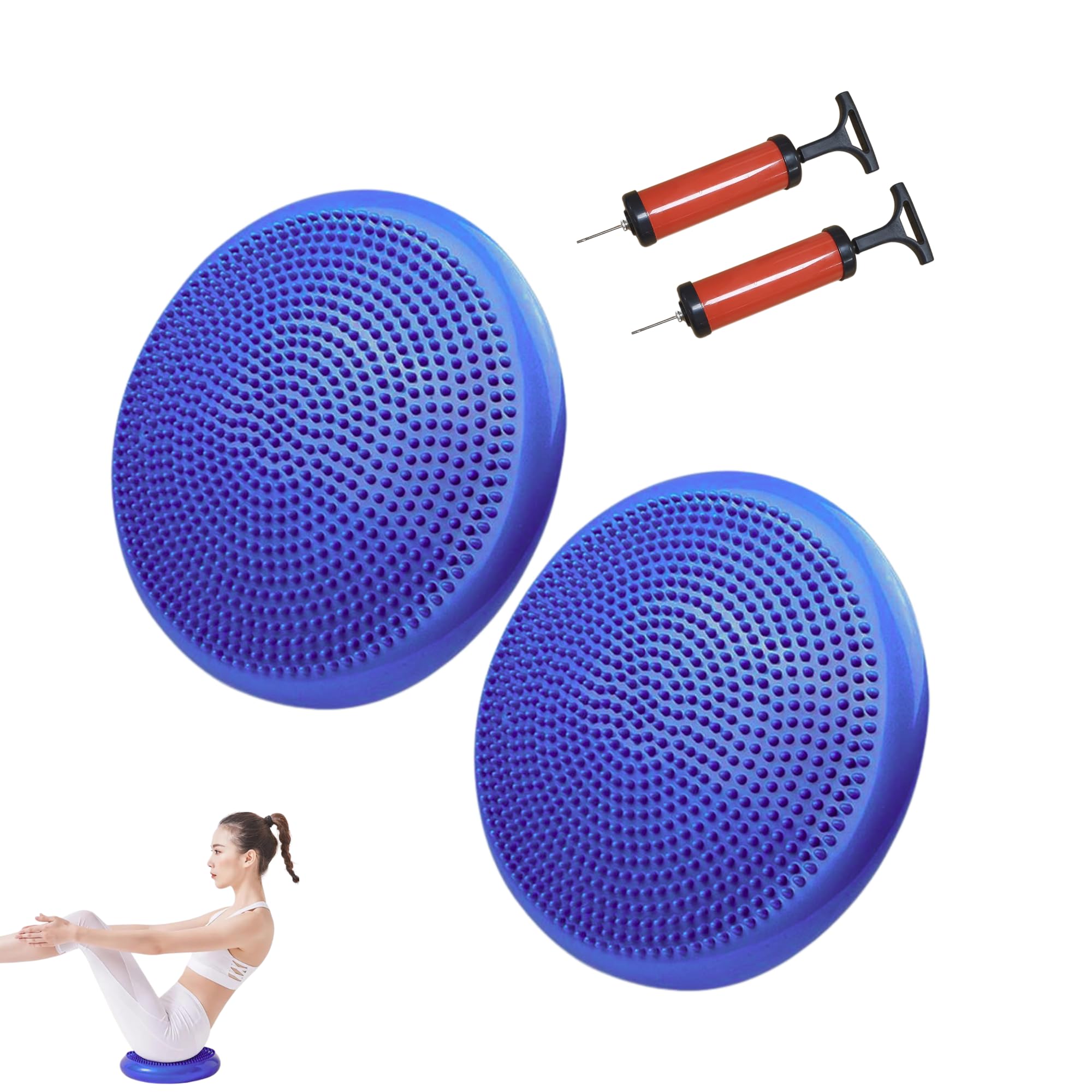 Cuscino Per Equilibrio Gonfiabile - Per Yoga, Pilates, Allenamento Stabilità, Antiscivolo, Portatile, Fino A 200kg - Foto 9