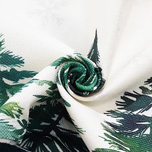 Miniatura 5 de HOMFREEST Juego de 2 fundas de almohada con diseño de árbol de Navidad de 12 x 20 pulgadas, fundas de almohada de copo de nieve con diseño de bosque