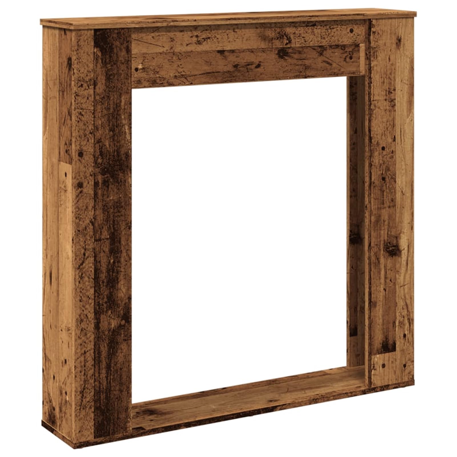 Gecheer Cornice camino, mensola decorativa per foto e oggetti, struttura in truciolato 100x20x100 cm, compatibile fiamma LED, per camino decorativo moderno, finto camino elettrico