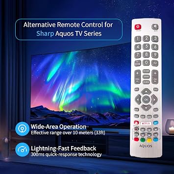 TV Remote Control Replacement for Sharp Aquos 4K HD Smart TV 40BG3K | LC-32HG5341K LC-32HG5141K LC-32HG5341K LC-40UG7252K LC-40UI7352K LC-40UI7352E LC-43CFG6001K LC-49CFG6001E