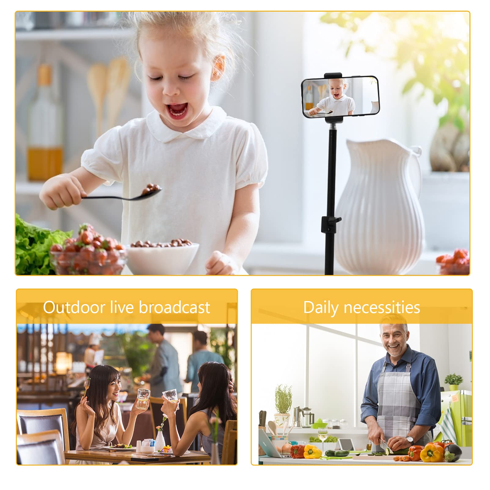 Hemobllo 1set Per Smartphone Per Streaming Live Treppiede Per Videochiamate e Vlogging Stabilità e Capacità Per Giocare e Guardare Video