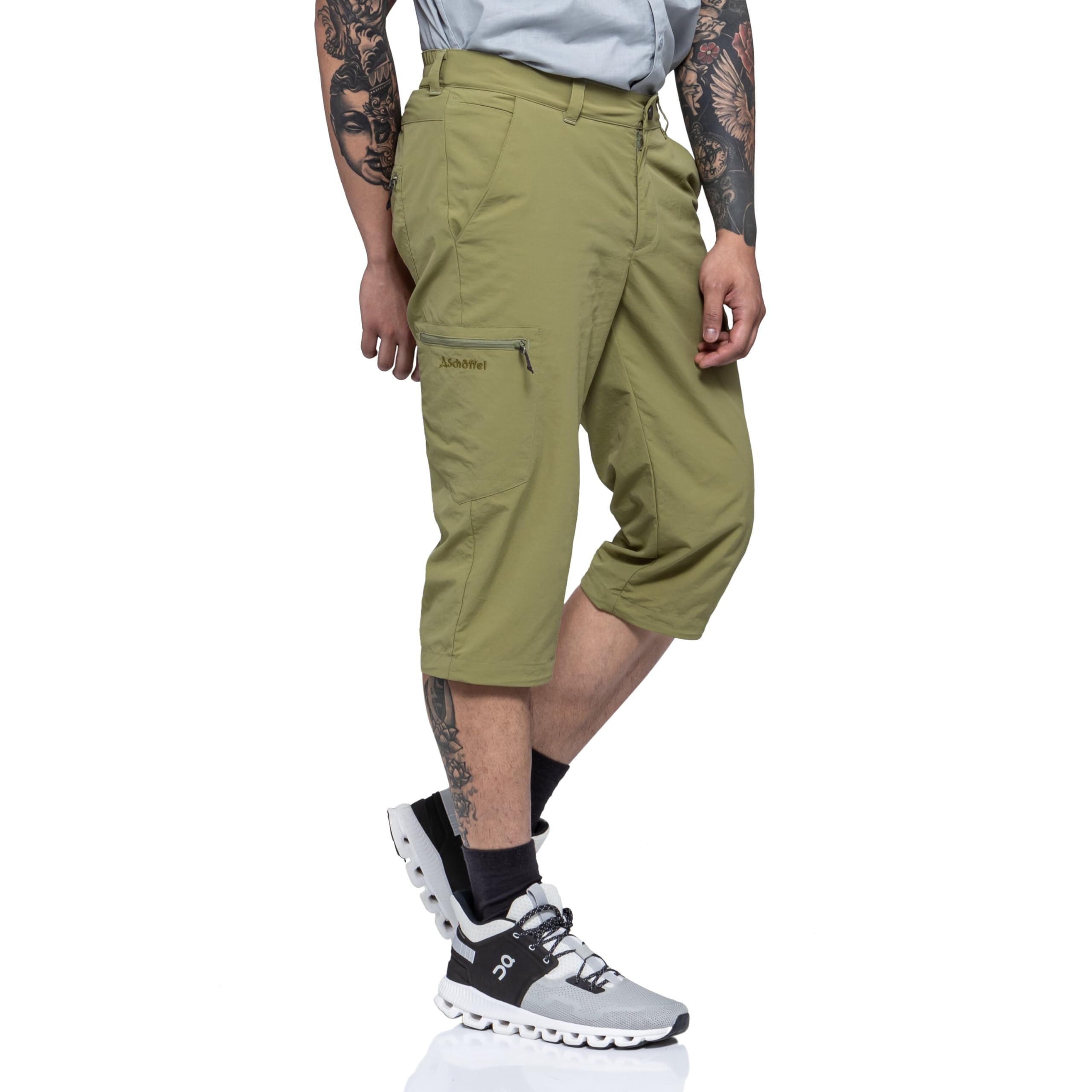 Schöffel Herren Pants Springdale1, vielseitige 3/4 Wanderhose mit elastischem Bund, Outdoor Hose mit separatem Gürtel