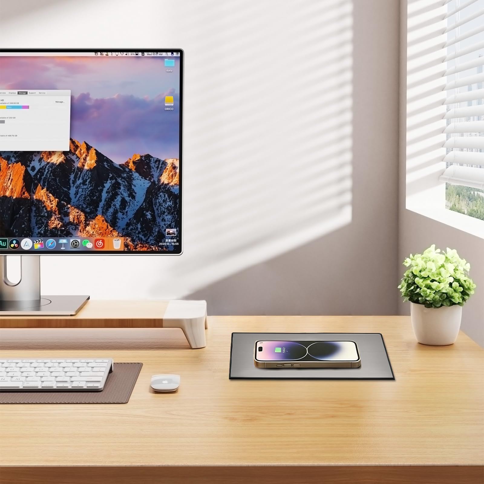 Base de enchufe de aluminio empotrable, con 2 enchufes euro, 1 USB-A, 1 USB-C PD 30W, carga inalámbrica, cable de 1,8 m, enchufe de mesa retráctil para cocina, escritorio y oficina