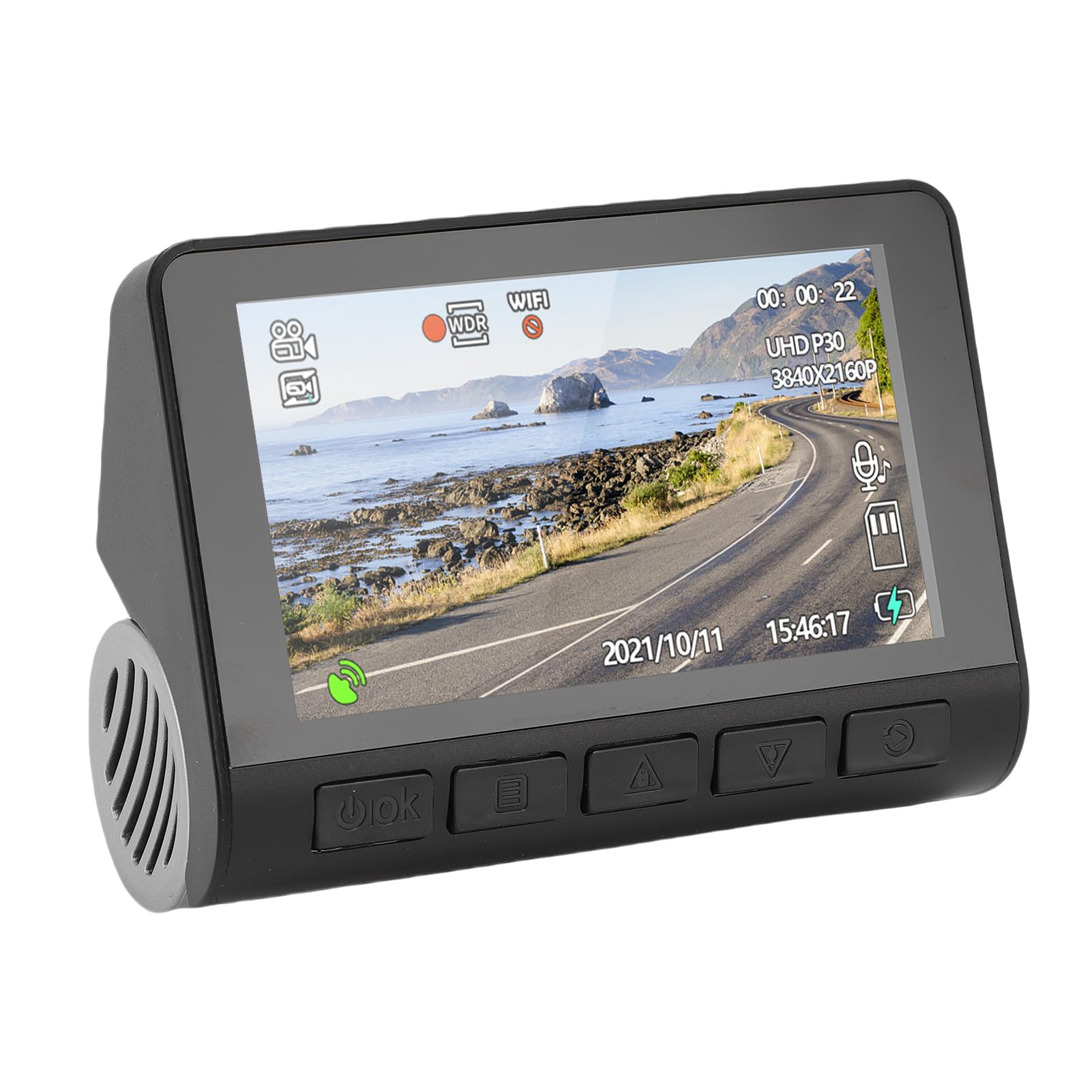 Annadue Kamera 4K z Przodu i Tylna Kamera Samochodowa 5 GHz z Kątem Szerokości 170 °, 2 -calowy Ekran LCD, Czujnik G, Tryb Parkingowy 24H, Zapisywanie Pętli