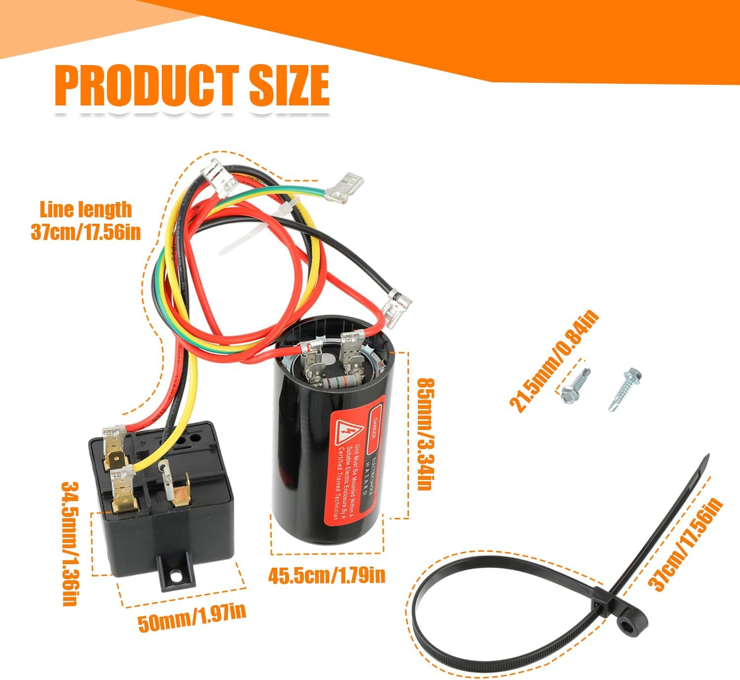 CSR-U1 Hard Start Capacitor Kit, HVAC Compressor Saver for 1 to 3 Ton AC Units