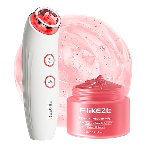 Flikeze Red Light Therapy Device for Face and Neck, 3-in-1 Microcurrent & Vacuum Facial Massager, Skin Tightening, Firming and Anti-Aging Skincare Tool for Home Use