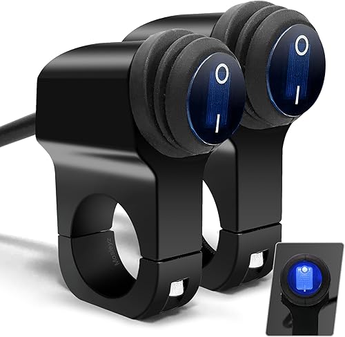 Interruptor de luz ATV de 12 V, aleación de aluminio impermeable, interruptores de manillar de motocicleta ATV UTV, se adapta a manillares de 78