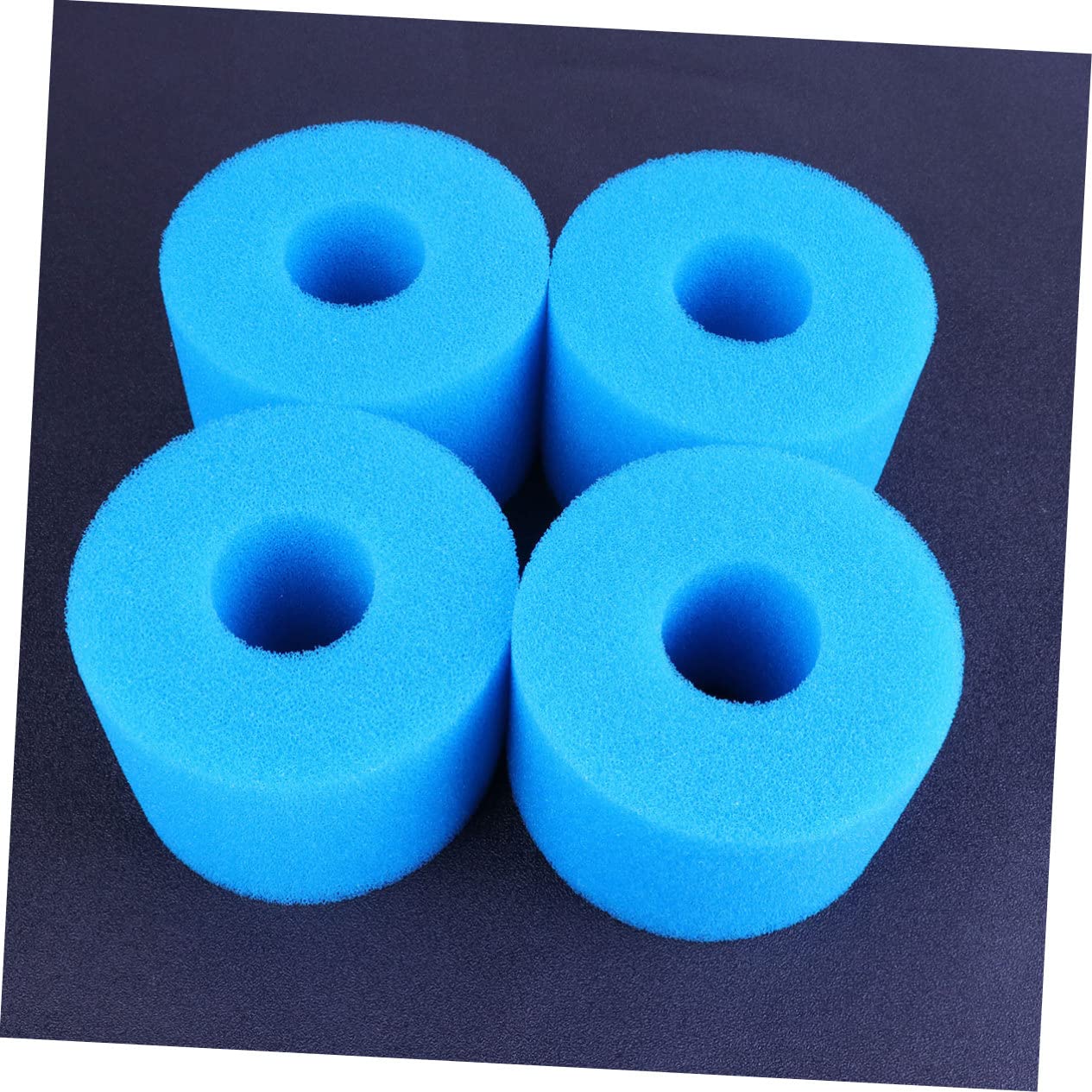 Éponge de Préfiltration Bleue 4pcs en Mousse pour Aquarium | Cylindre Filtrant, Empêche L’aspiration des Alevins et Crevettes, Aide la Filtration Biologique