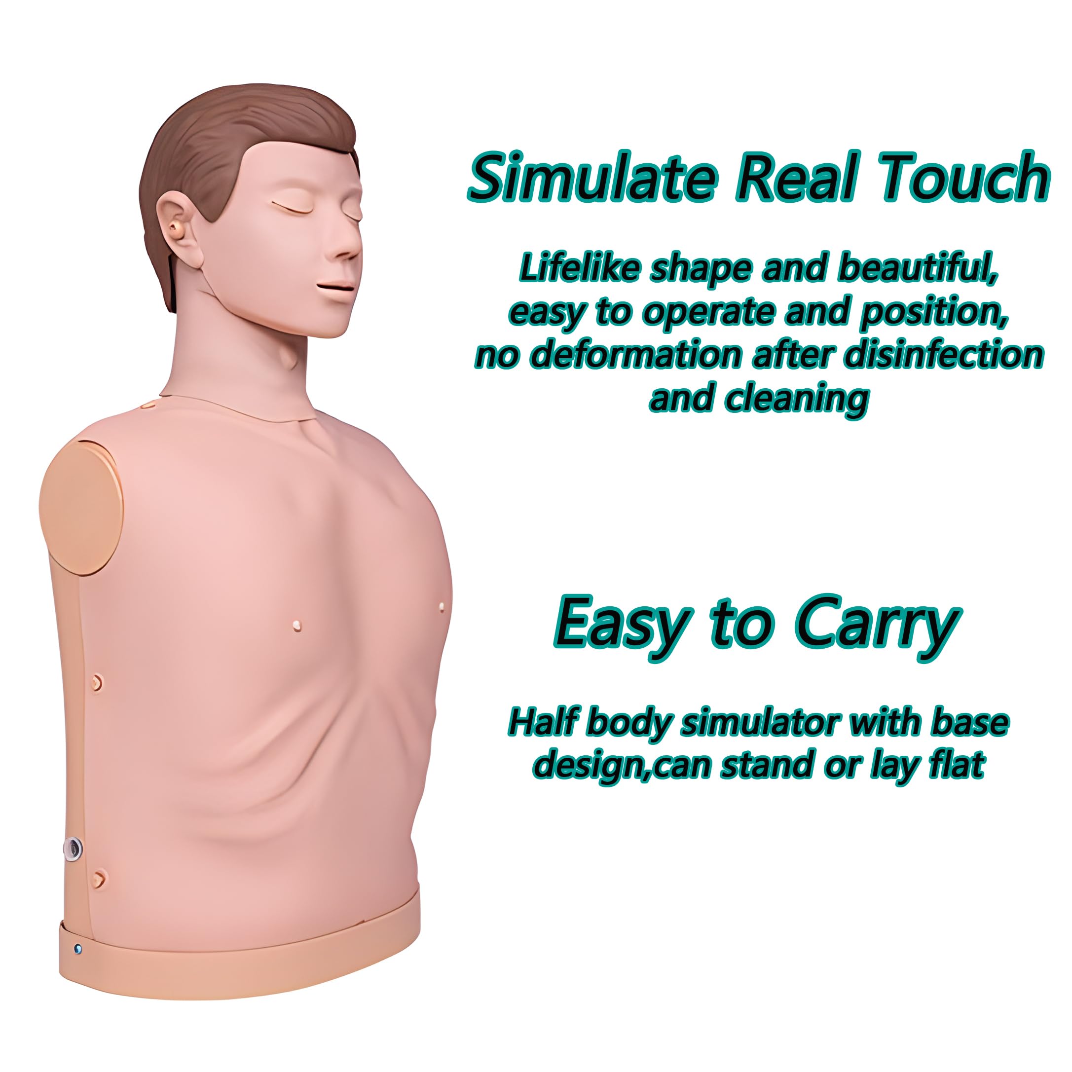 DRXRD Maniquí Entrenamiento Maniquíes Reanimación RCP Entrenamiento con Bolsa de Transporte y Tapete para Dominar Técnicas Correctas de Primeros Auxilios y Métodos Operativos