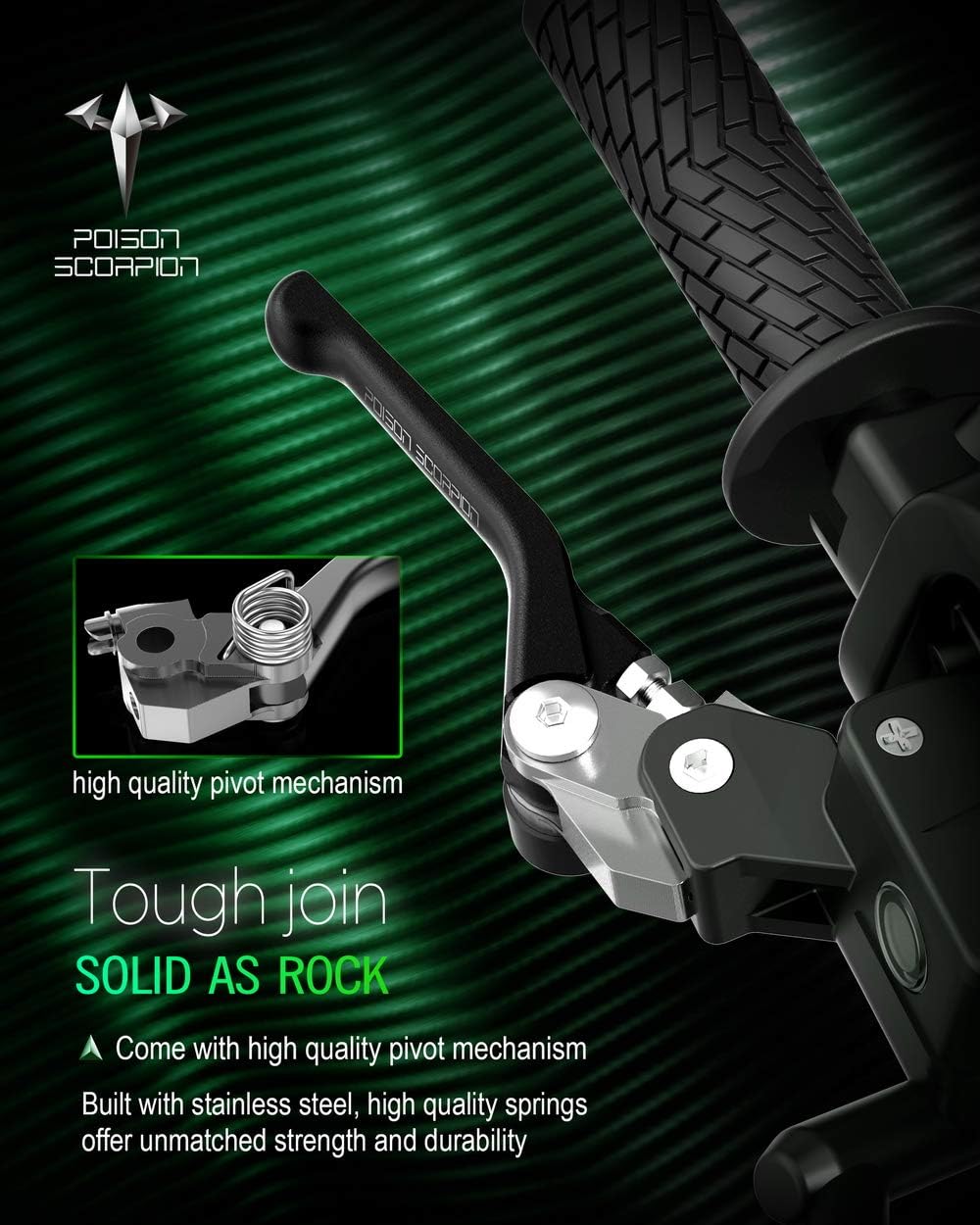 POISON SCORPION Black Dirt Bike Brake Clutch Levers Pivot Compatible with DRZ400S 2000-2024 / DRZ400SM 2005-2024 / DRZ400E 2004-2007 / DR200S 2015-2020 / DR250R 1996-2000 / DJEBEL250XC 1998-2007