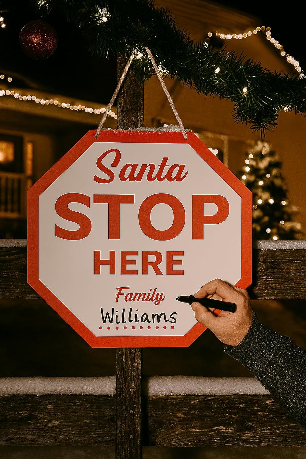 Christmas Santa Please Stop Here Front Door Sign, Wood Hanger Outdoor Outside Porch Home Decor, Winter Holiday Wooden Wreath Indoor Wall Hanging Decoration Christmas Santa Please Stop Here Front Door Sign, Wood Hanger Outdoor Outside Porch Home Decor, Winter Holiday Wooden Wreath Indoor Wall Hanging Decoration