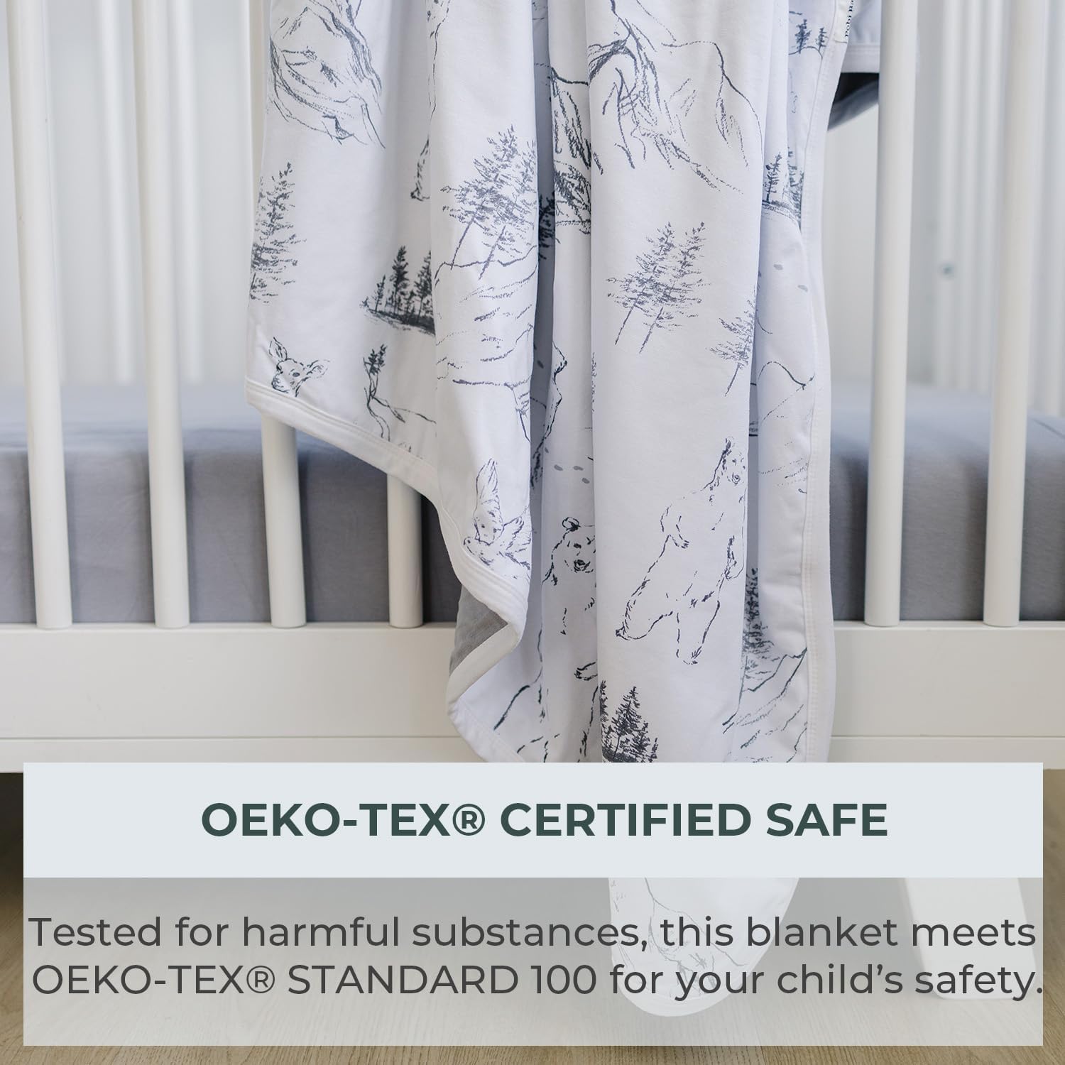 Pobibaby Premium 3-Layer Baby and Toddler Blanket – Ultra-Soft Cotton Blend, Breathable Baby Blankets for Boys & Girls, 50''x50'' Soft Blanket, Neutral Design (Explore Monochrome)