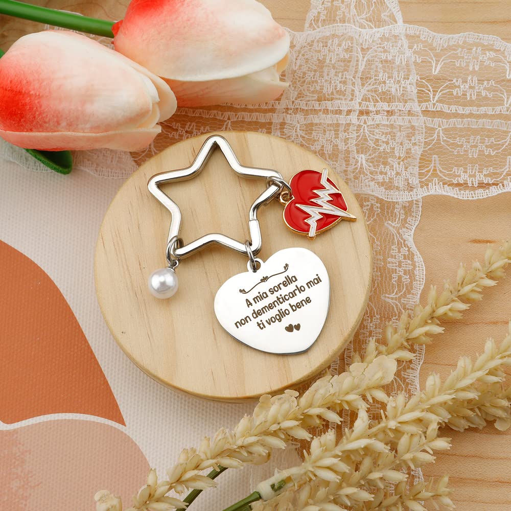 BOMEON Regali Da Fare Alla Sorella,Regali Sorella,Portachiavi Sorella,Regalo Per Sorella Maggiore,Regalo Sorella Compleanno,Idee Regalo Sorella Natale