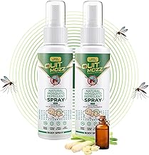 QUITMOZZ Natural Mosquito Repellent Body Spray with Lemongrass Oil - 100ml, Long-Lasting, Quick Action Formula, Insect Killer, Up to 6 Hours Protection for Kids and Adults, Safe for Skin, Pack of 2