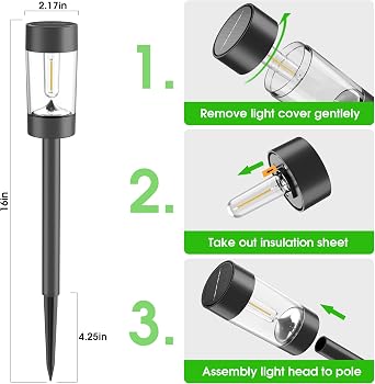 Eyrosa Solar Pathway Lights Outdoor Waterproof, 12 Pack, Warm White