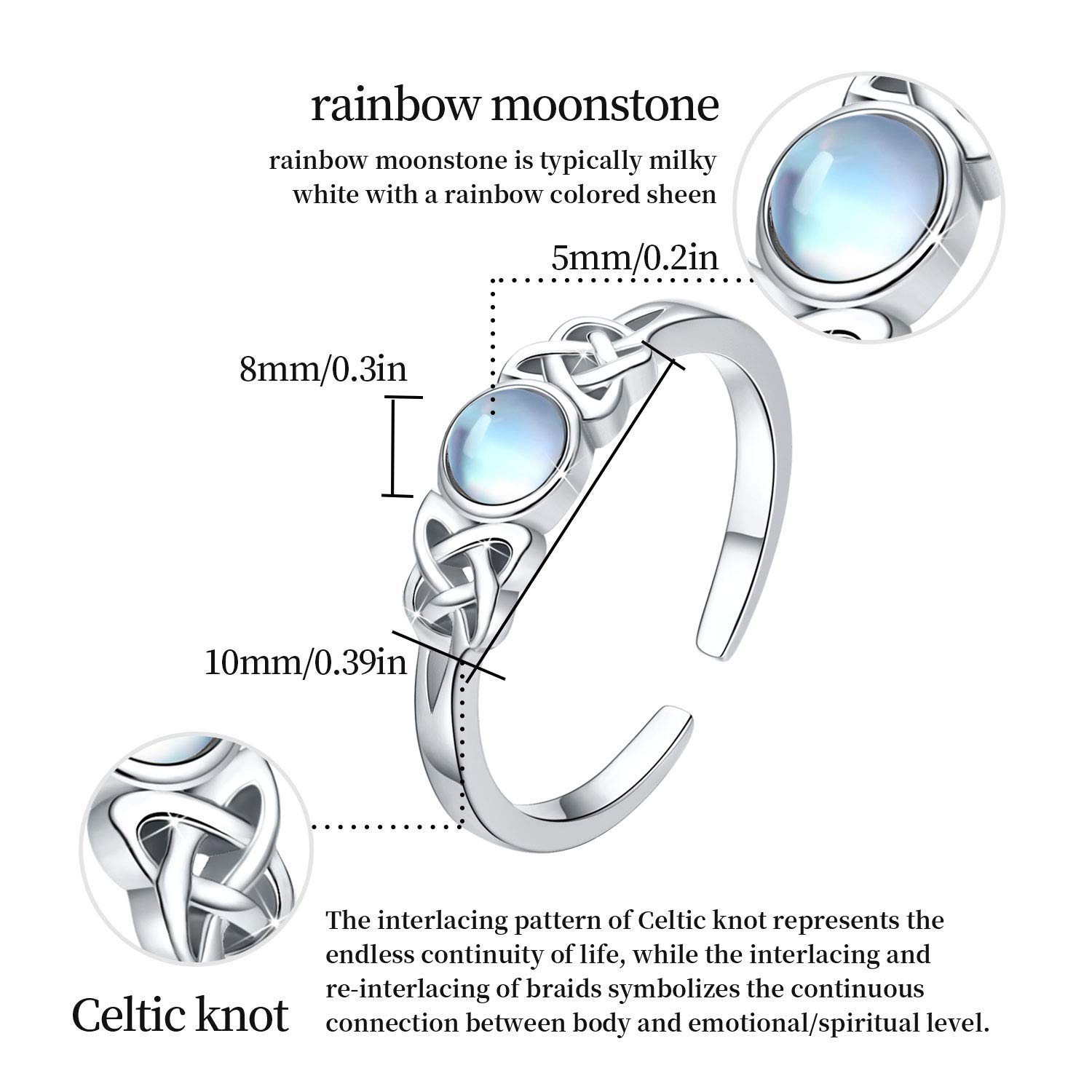 Anillo ajustable para mujer, plata de ley 925, anillos para ansiedad, hombres y mujeres, regalo para mujeres, niñas, adolescentes, cumpleaños, día de San Valentín, Navidad