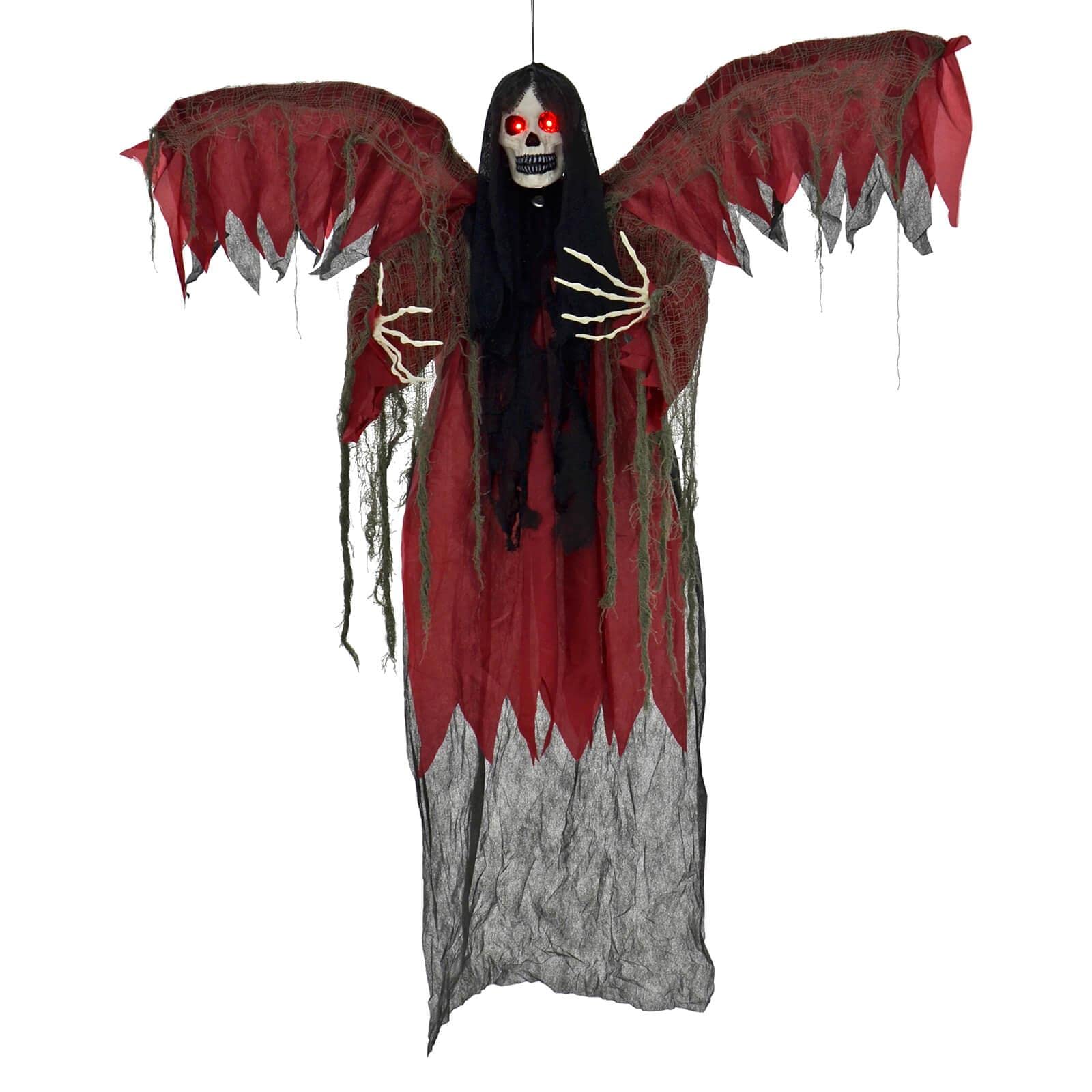 1.82m Winged Reaper Light Up Sounds Hanging Decoration Skeleton Halloween Prop