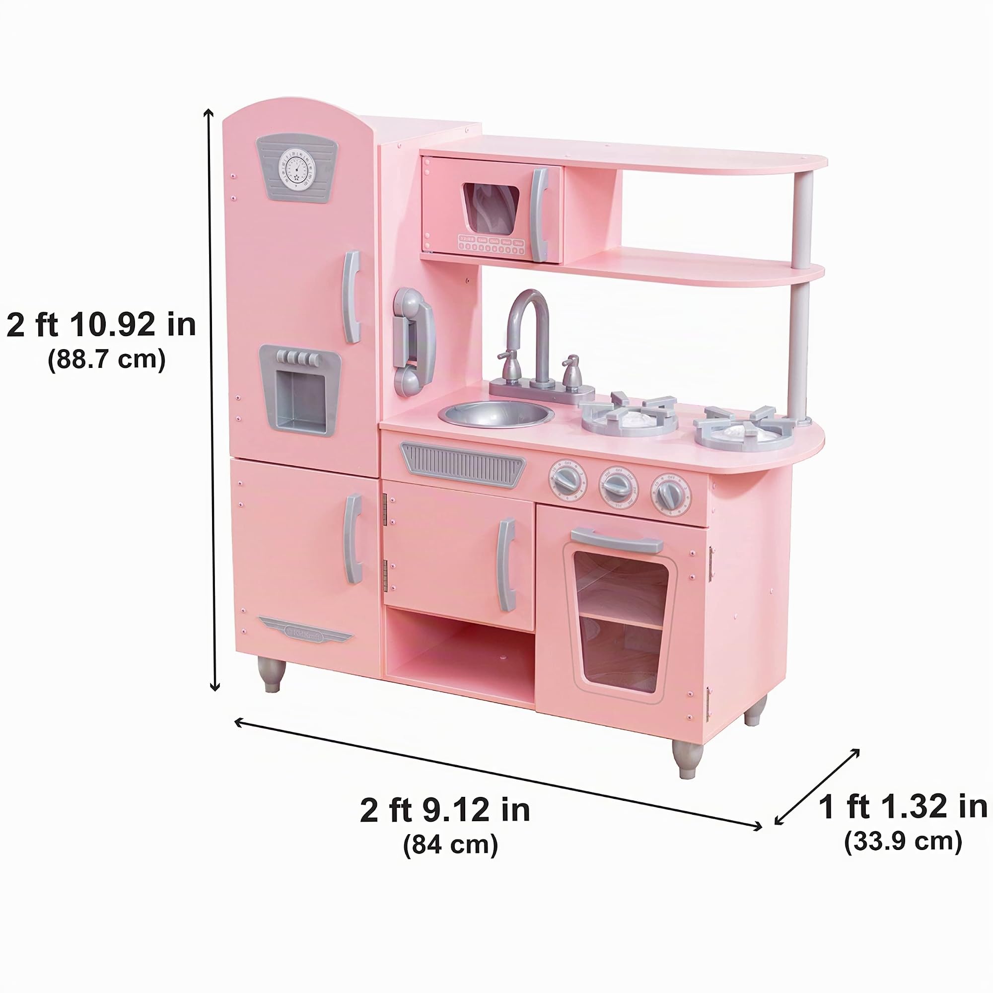 KidKraft Cuisine Enfant en Bois Vintage Rose, Dinette avec téléphone, Jeu d'imitation, Jouet Enfant dès 3 Ans, 53179 [Exclusif Amazon]