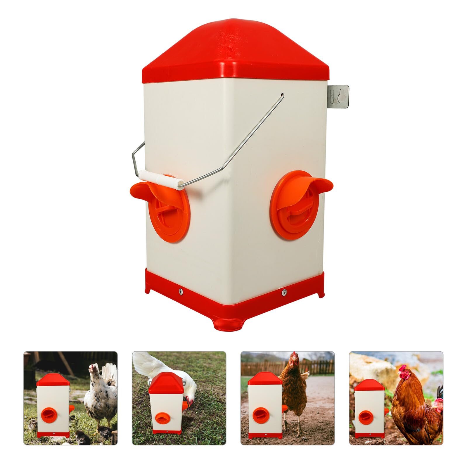 Mangeoire Poule Robuste Plastique Résistante Soleil pour Alimentation Volaille Polyvalente et Facile à Remplir