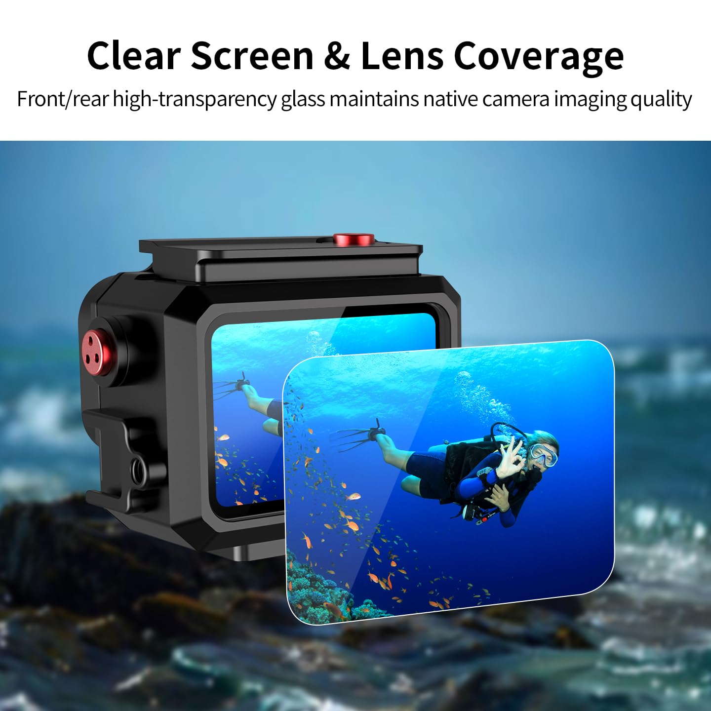 Custodia impermeabile in alluminio da 80 m per Ace Pro/Ace Pro 2, custodia per fotocamera con adattatore magnetico, custodia protettiva per fotocamera subacquea (solo custodia subacquea)