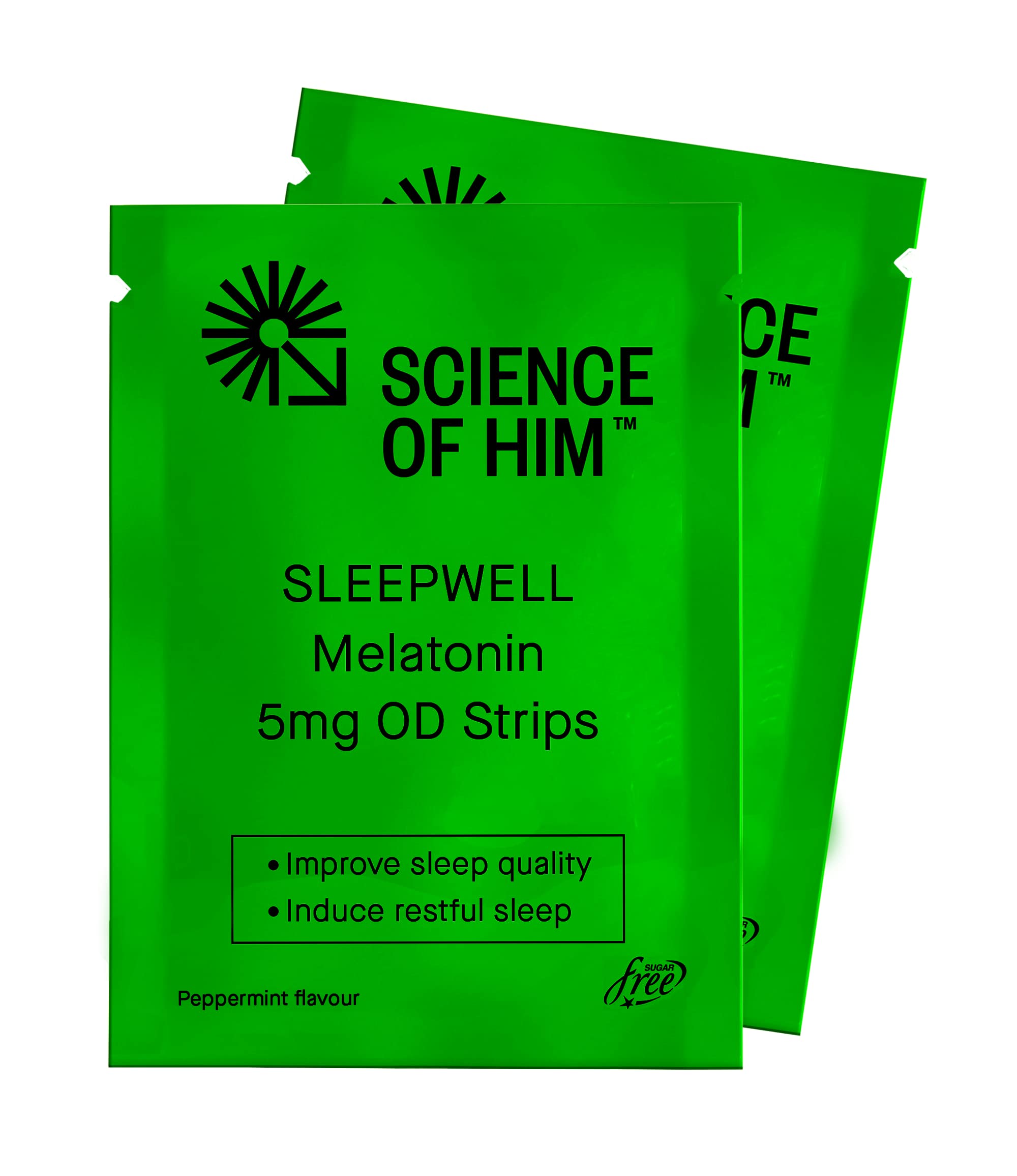 Science of Him Sleepwell Melatonin 5mg OD Strip | For Relaxation & Sleep | Non-Habit Forming & Sugar-Free| 15 Strips