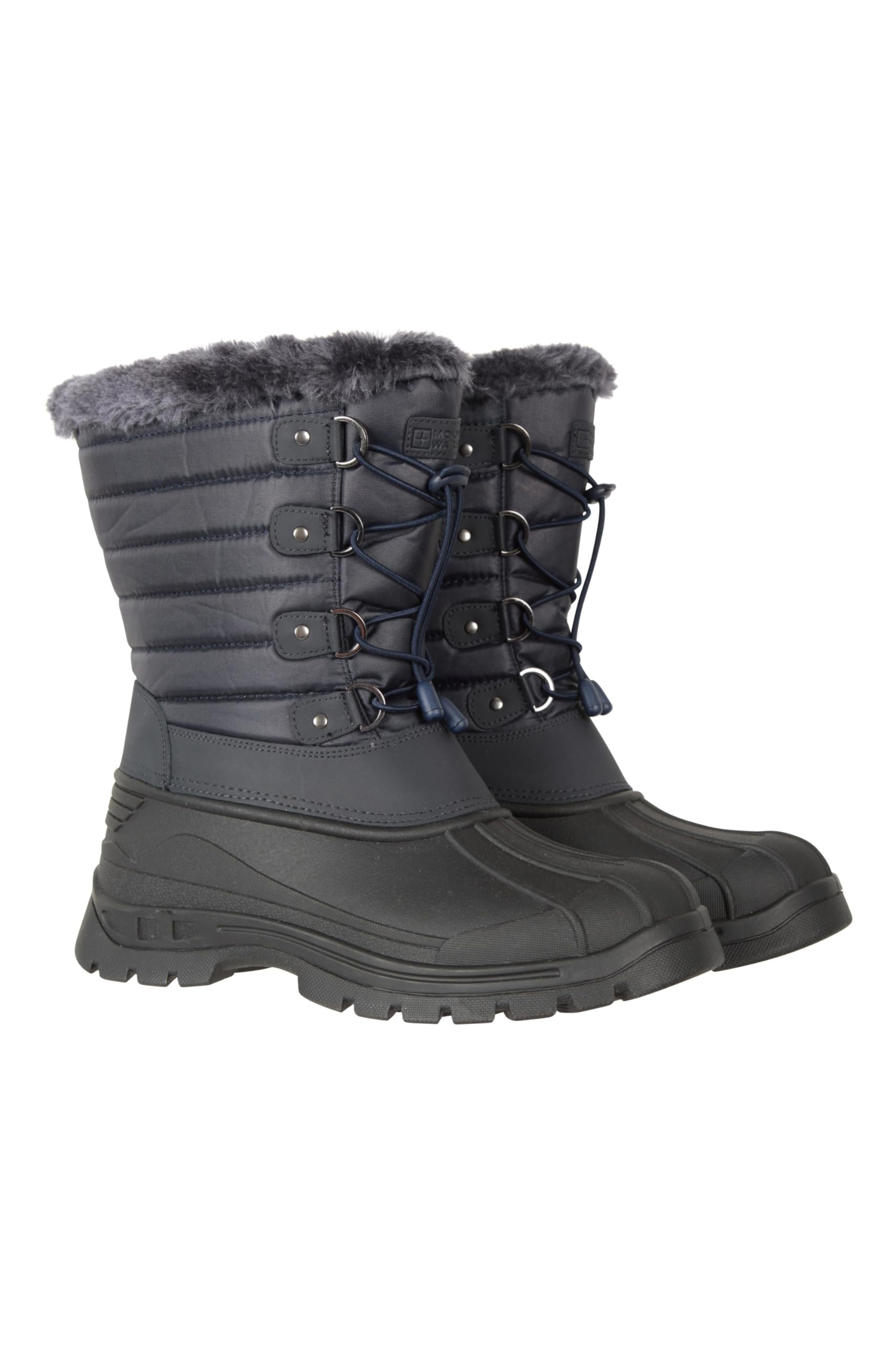 Mountain Warehouse Whistler Womens Snow Boots - Snowproof Ladies Winter Shoes, Warm, Textile Upper, Reinforced Heel & Toe Bumpers - Ideal for Walking, Hiking Dark Blue Adult Shoe Size 8