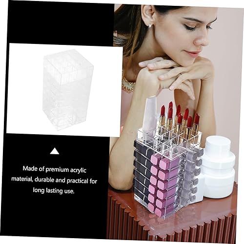 Miniatura 5 de Beatifufu 1 soporte giratorio de acrílico para lápiz labial, organizador de maquillaje desmontable para escritorio, solución de almacenamiento