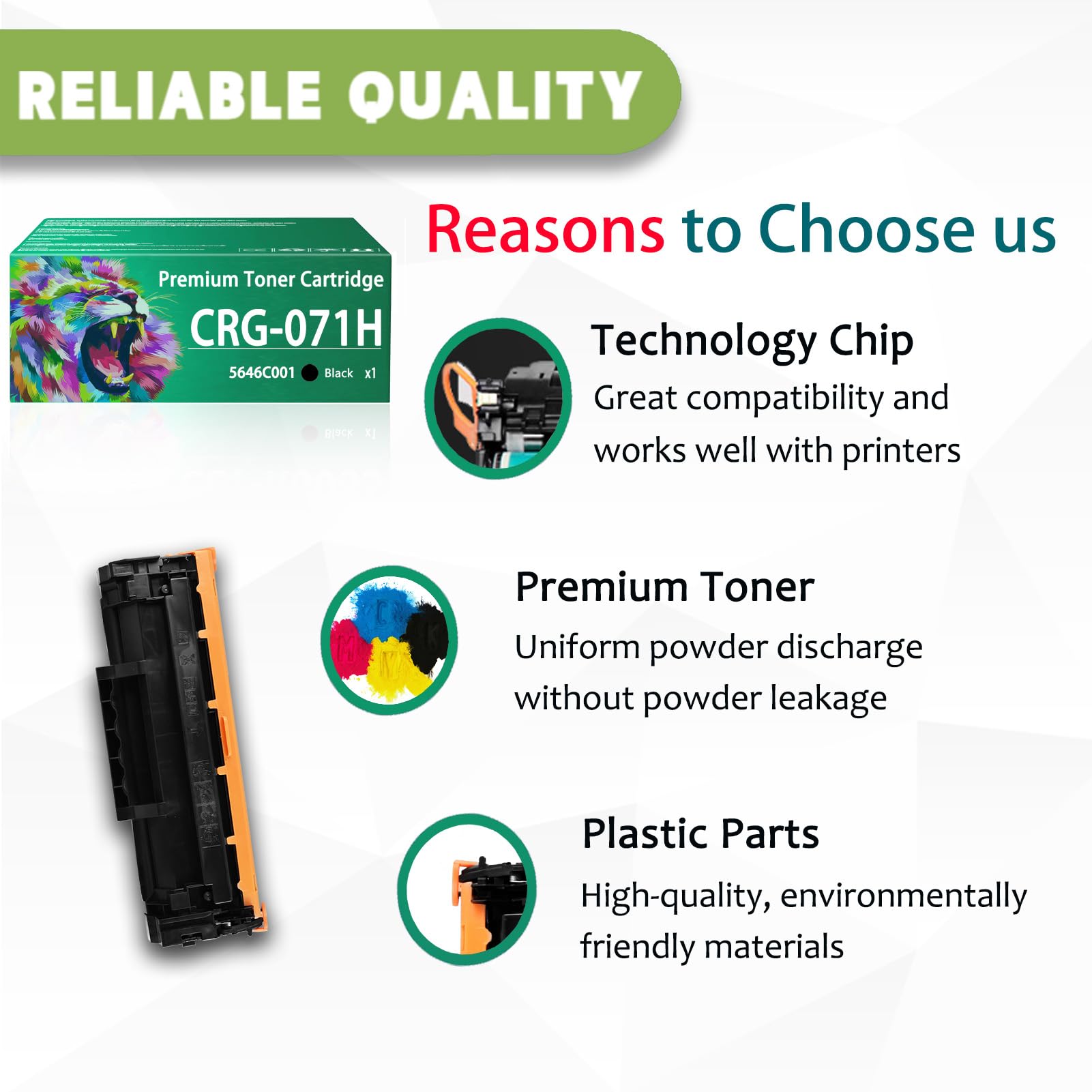 LCL Tonercartridge compatibel met 071H CRG071H CRG-071H 5646C001, 2500