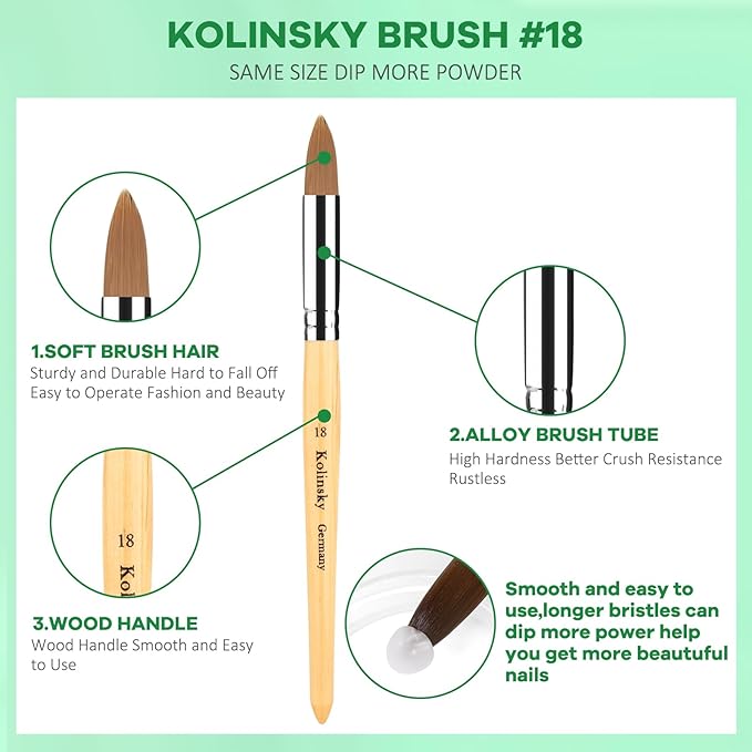 Kit de Acrílico para Uñas con Polvo y Líquido y Brocha Kolinsky miniatura 5