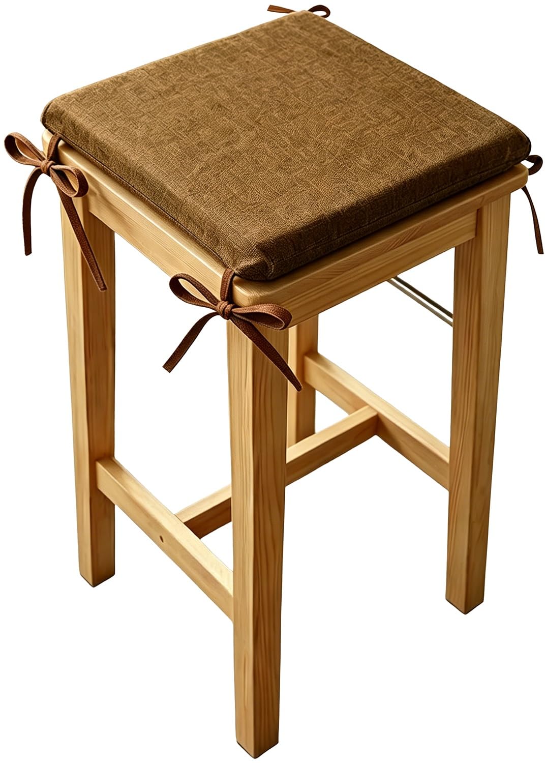 seokor 5cm Thick Square Seat Cushions 30x30/35x35/40x40cm with Ties Linen Stool Cushion Soft Breathable Chair Cushions Non-Slip Removable for Indoor, Outdoor, Bar, Dining Kitchen(Color8,30x30x5cm)