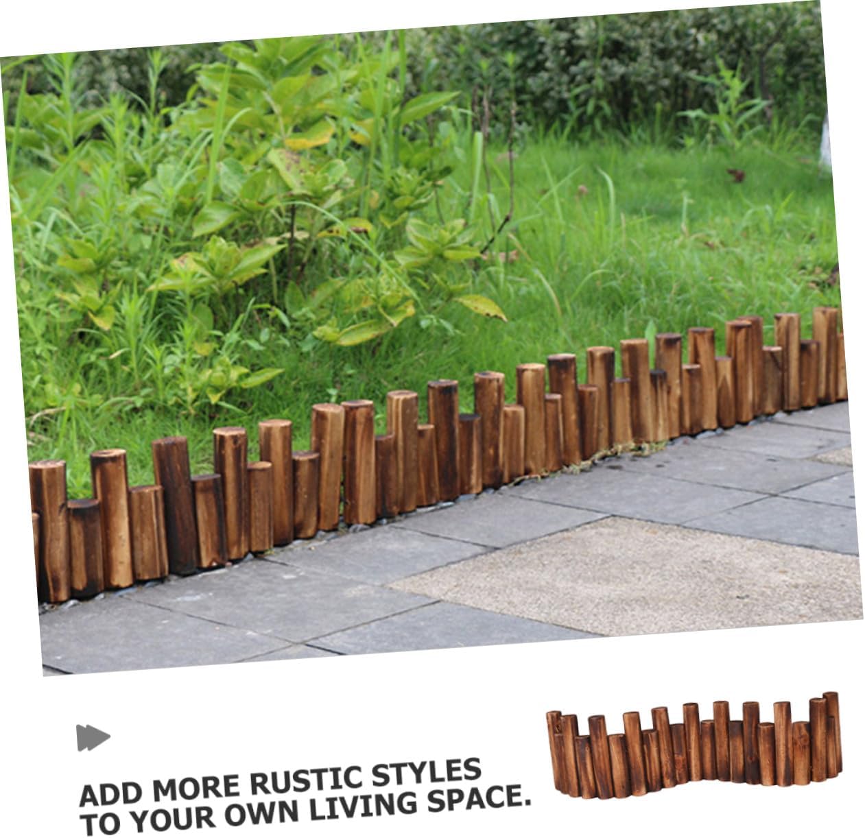 NUOBESTY Wood Decorative Fence Panel Outdoor Garden Border Fence for Flowerbed Lawn Edging Decor for Backyard Patio Landscape