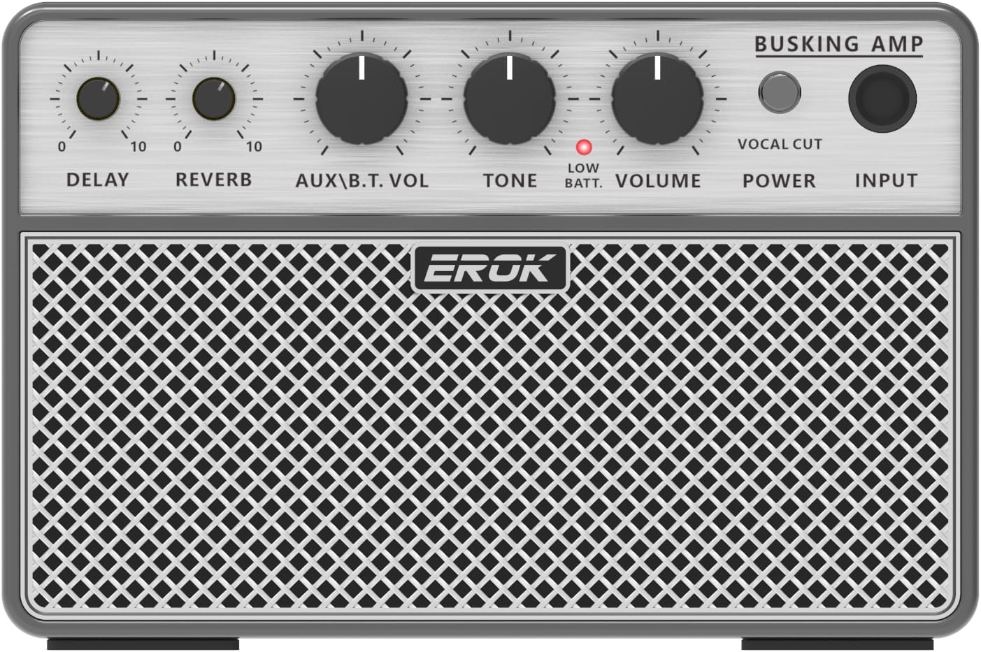 EROK Acoustic Guitar Amp - Portable 2-in-1 Amplifier for Vocal & Guitar with Digital Delay/Reverb Effects, Headphone Output & OTG Recording, Mini Amp for Practice/Travel - Image 7