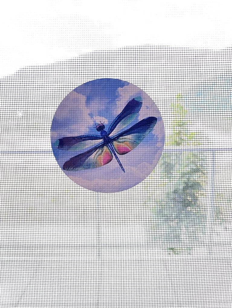 Retractable Screen Door Decals (Stickers) - 6 per Package - Keep Children Safe - Alert Birds, Dogs, Kids - Warn, Protect, Window Safety - Dragonflies