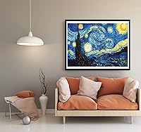 Vista 7 de OWAY Full Drill 5D Diamond Painting 20X16 inch, Paint by Number Kits Starry Night Diamond Painting Kits for Home Wall Decor