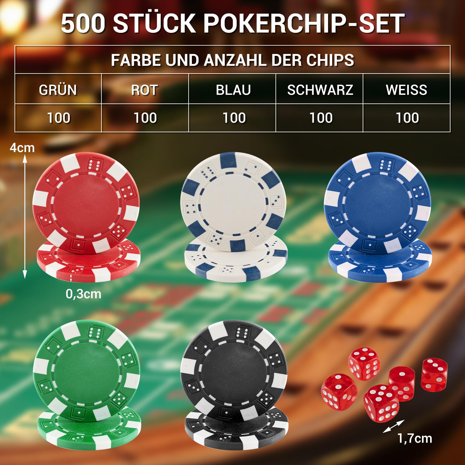 COSTWAY Zestaw do pokera z 500 żetonami laserowymi | walizka do pokera aluminiowa | żetony do pokera | kompletny zestaw | walizka do pokera z chustką / 2 taliami pokerowymi (czarny)