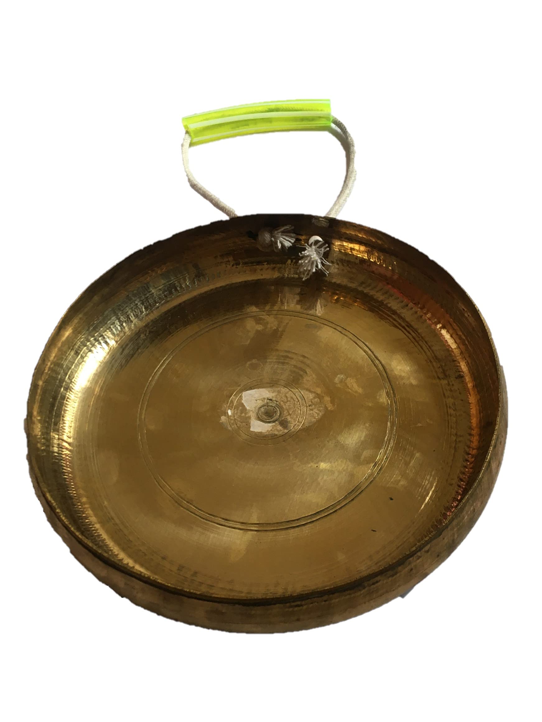 UAPAN Gong Bell,Pooja Ghanta,Indian Sacred Ghadiyal, 9 Inch Brass Vijay Ghanta (Yellow, Pack of 1) Brass Pooja Bell — Amazon image 2