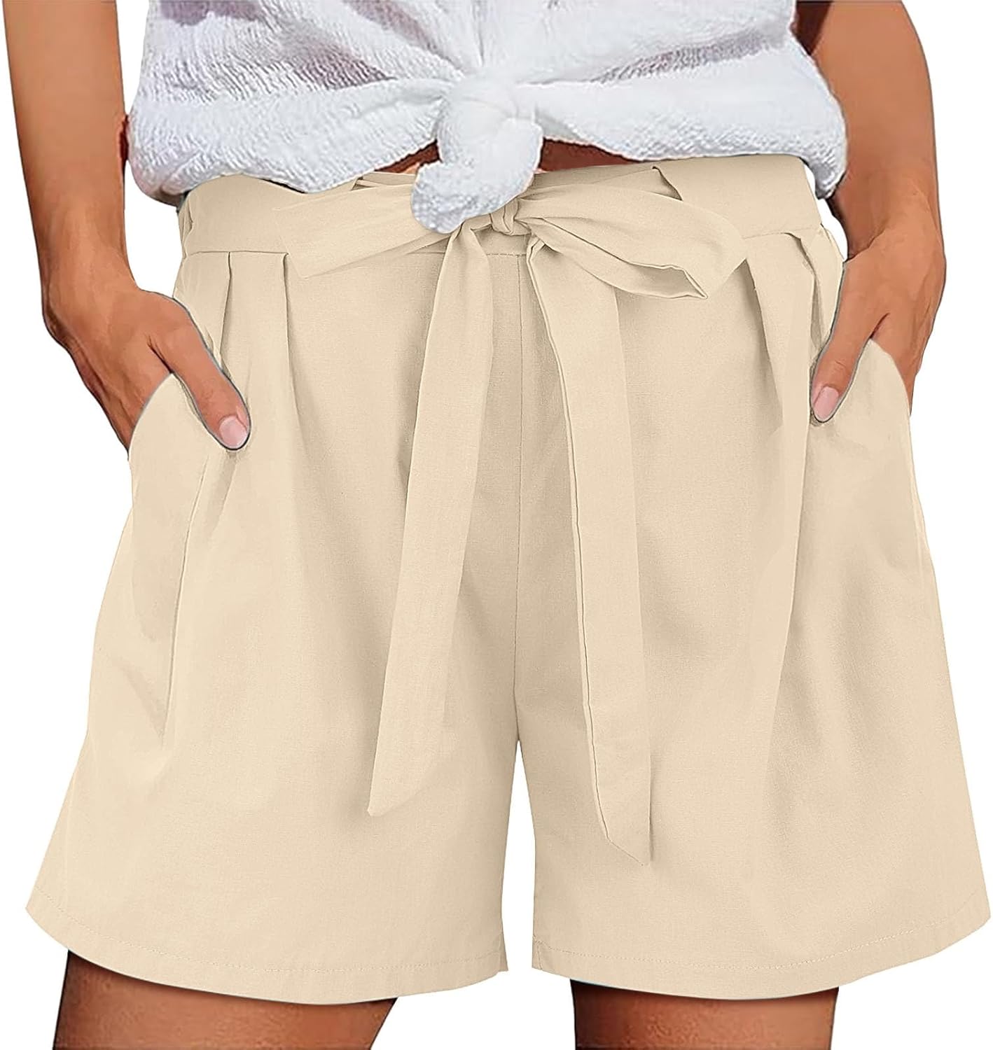 Damen Shorts Mit Weitem Bein - Elastische Taile & Kordelzug Für Sommer