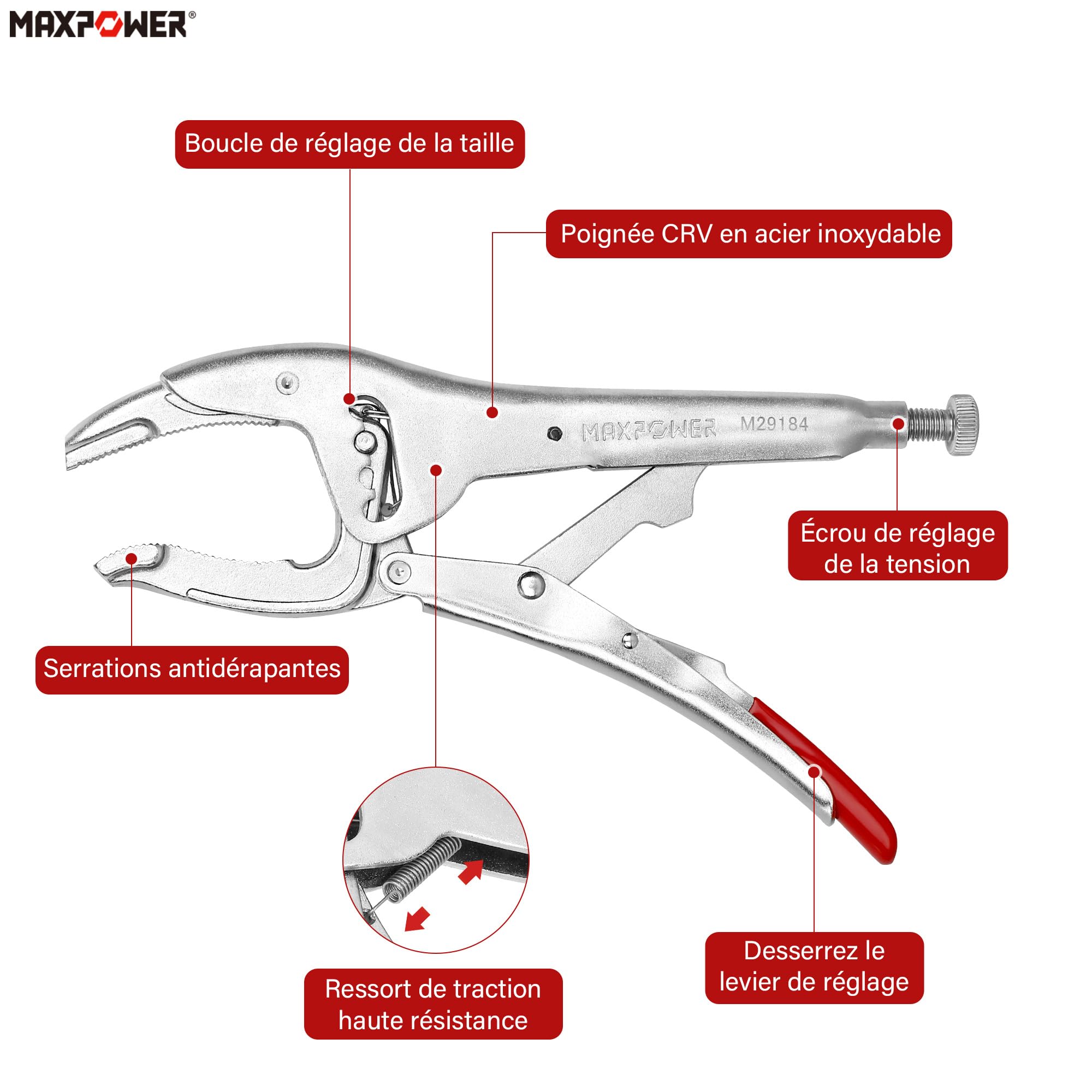 Image secondaire de Pince à Étau MaxPower avec Mâchoire de 100mm et Profondeur de 70mm
